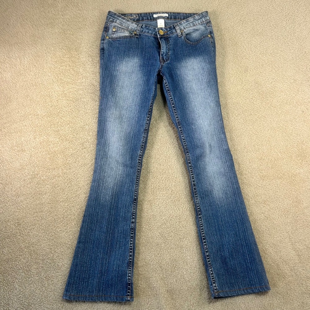 Southpole Jeans Women Size 7 Bootcut Embellished Rhinestone Denim Pants